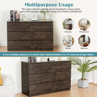 Drawer Dresser Cabinet, Sideboard, Bar Counter, Buffet Counter, Table Lockers, Three Plus Three Drawers Audit, Can Be Used For Dining Room, Living Room, Bedroom, Kitchen Corridor, Color: Dark Gray