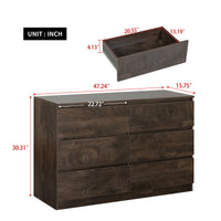Drawer Dresser Cabinet, Sideboard, Bar Counter, Buffet Counter, Table Lockers, Three Plus Three Drawers Audit, Can Be Used For Dining Room, Living Room, Bedroom, Kitchen Corridor, Color: Dark Gray