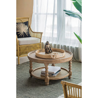 D29.7" X 16.5"Round 2 Tiered Side Tabel, Natural End Tabel For Lving Room Bedroom Entryway, Brown Brown Wood