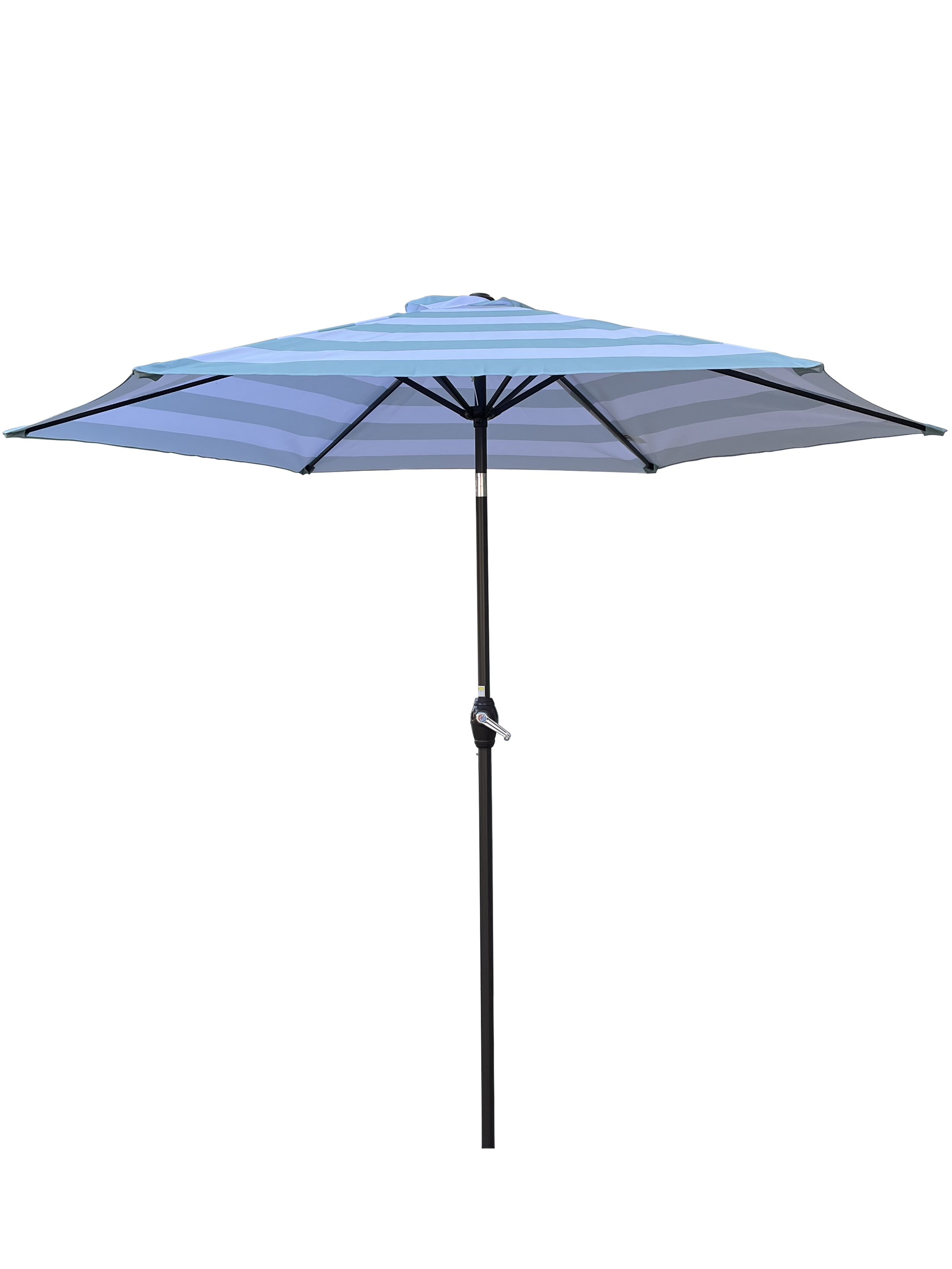 9Ft Umbrella Ice Blue Stripe Ice Blue Stripe Metal