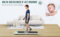 2 In 1 Under Desk Electric Treadmill 2.5Hp, Remote Control, Display, Walking Jogging Running Machine Fitness Equipment For Home Gym Office Green Metal