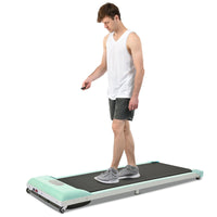 2 In 1 Under Desk Electric Treadmill 2.5Hp, Remote Control, Display, Walking Jogging Running Machine Fitness Equipment For Home Gym Office Green Metal