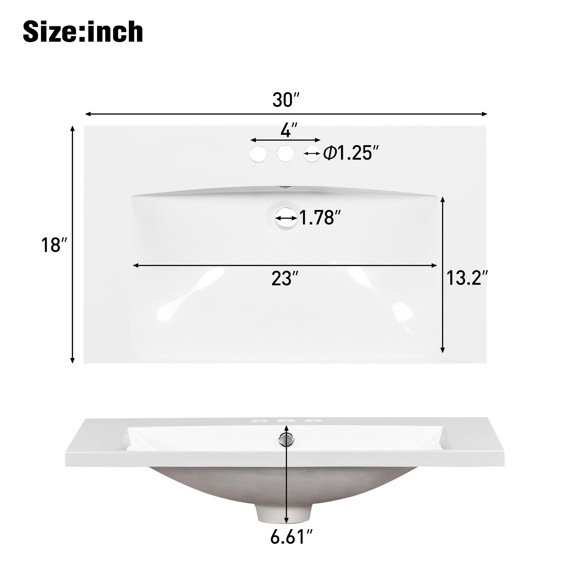 30'' Bathroom Vanity With Top Sink, Modern Bathroom Storage Cabinet With 2 Drawers And A Tip Out Drawer, Single Sink Bathroom Vanity 3 White 1 2 Adjustable Shelves Bathroom Freestanding Solid Wood Mdf Painted