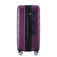 3 Piece Luggage Set Suitcase Set, Abs Hard Shell Lightweight Expandable Travel Luggage With Tsa Lock, Spinner Wheels For Men Women Violet Abs