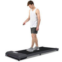 2 In 1 Under Desk Electric Treadmill 2.5Hp, Remote Control, Display, Walking Jogging Running Machine Fitness Equipment For Home Gym Office Black Metal