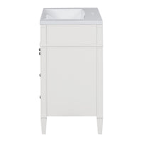 30'' Bathroom Vanity With Top Sink, Modern Bathroom Storage Cabinet With 2 Drawers And A Tip Out Drawer, Single Sink Bathroom Vanity 3 White 1 2 Adjustable Shelves Bathroom Freestanding Solid Wood Mdf Painted