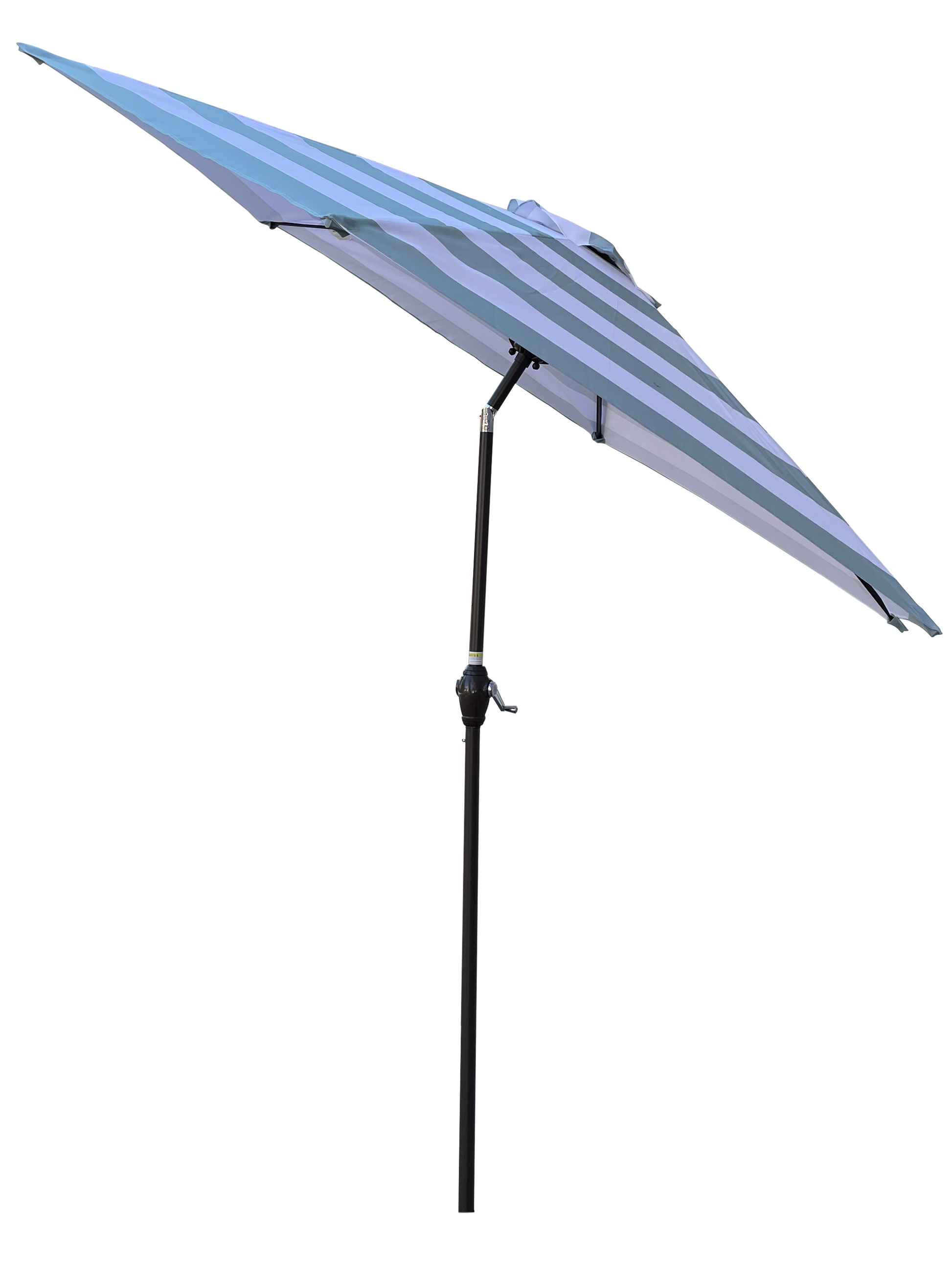 9Ft Umbrella Ice Blue Stripe Ice Blue Stripe Metal