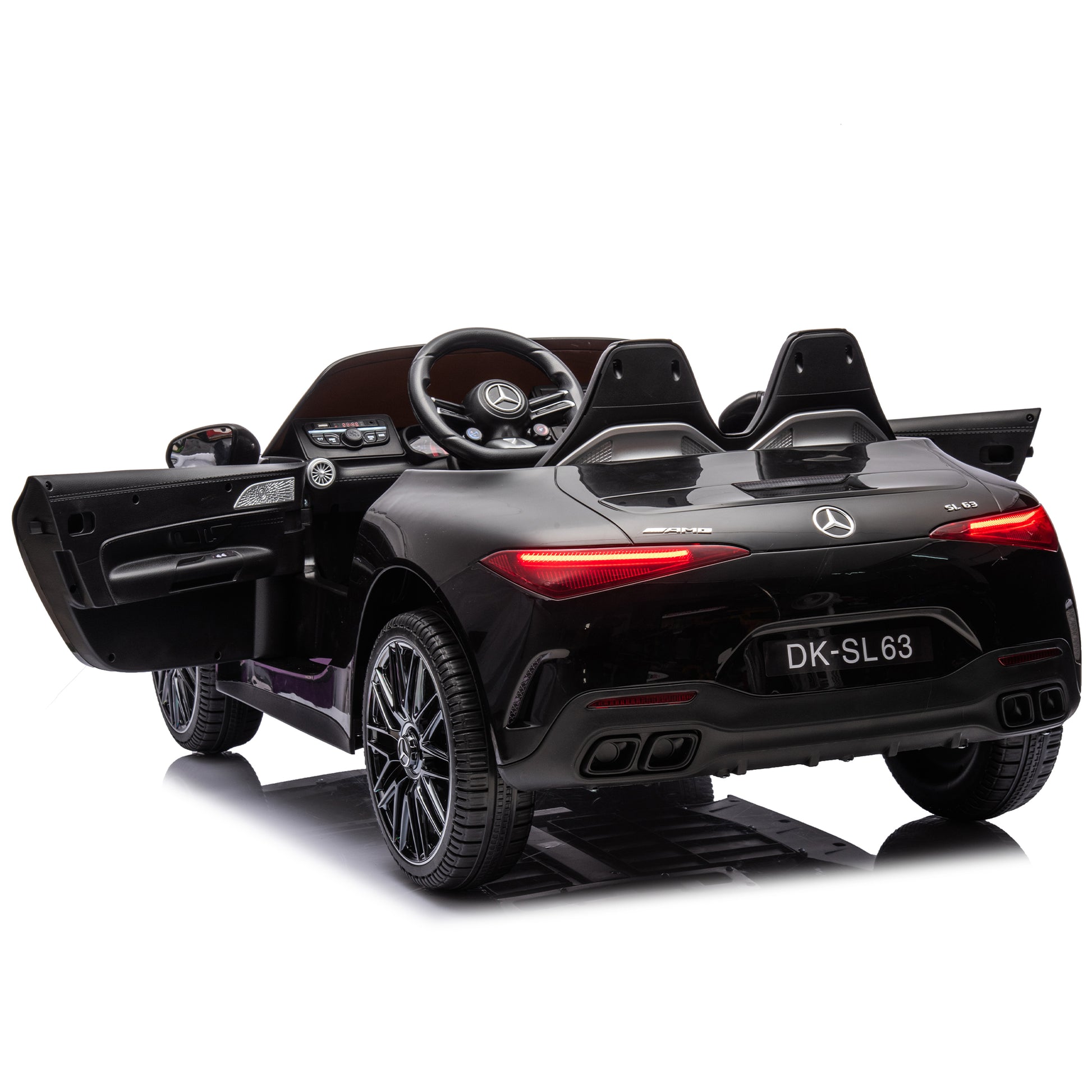 24V Ride On Car W Parent Remote Control,Seat Width 18.11 Inch,Licensed Mercedes Benz Sl63 Car For Kids,200W Speed1.86 4.97Mph Secure Slow Start,Bluetooth,Led,Headlight, Music Player & Horn, Soft