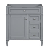 30'' Bathroom Vanity Without Top Sink, Modern Bathroom Storage Cabinet With 2 Drawers And A Tip Out Drawer Not Include Basin 3 Grey 1 2 Adjustable Shelves Bathroom Freestanding Solid Wood Mdf Painted