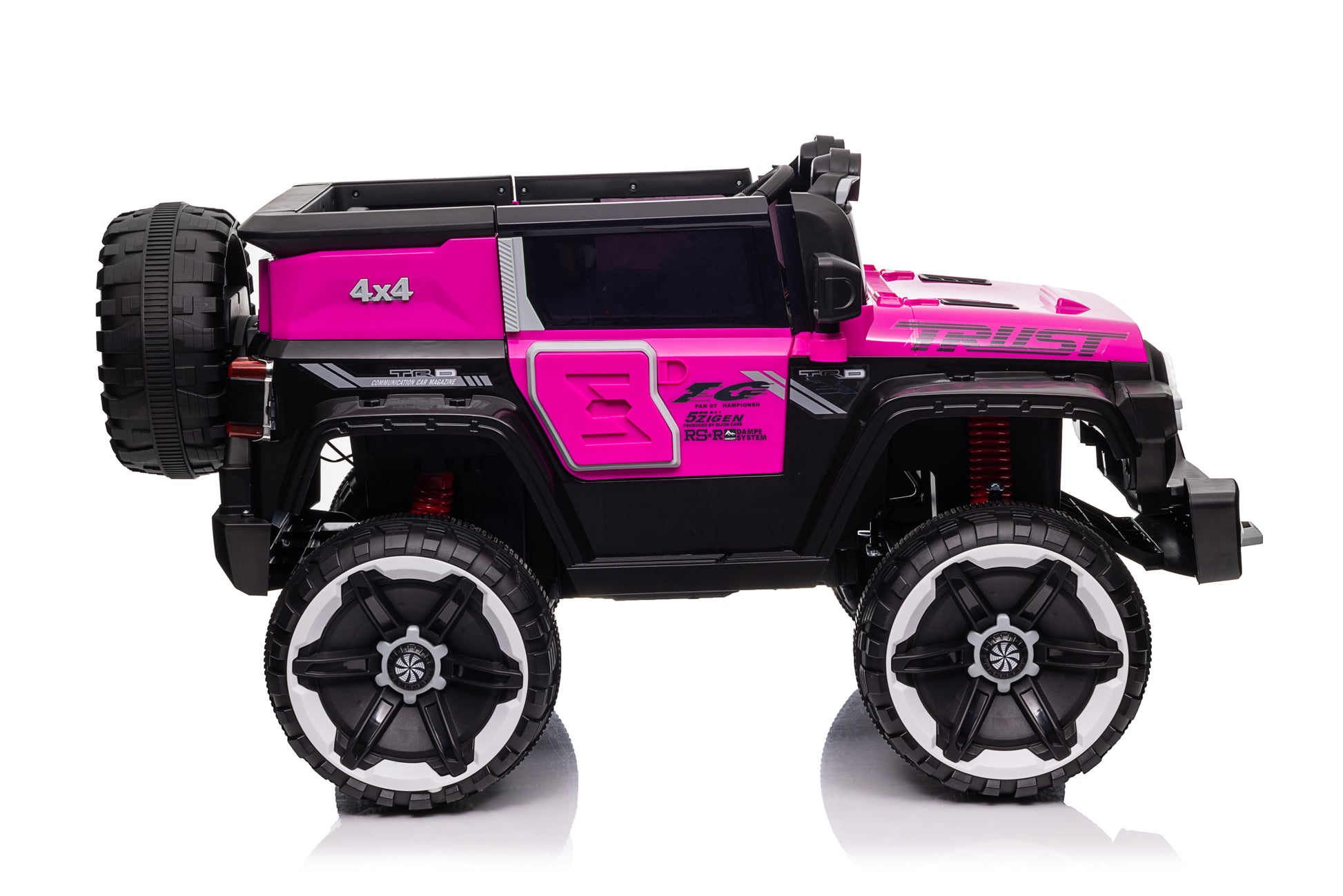 Kids Ride On Car,Tamco Kids Electric Car With Remote Control 12 V Children Car Motorized Vehicles For Girls Boys Gift, Music, Horn, Spring Suspension, Safety Lock, Led Light Pink Plastic