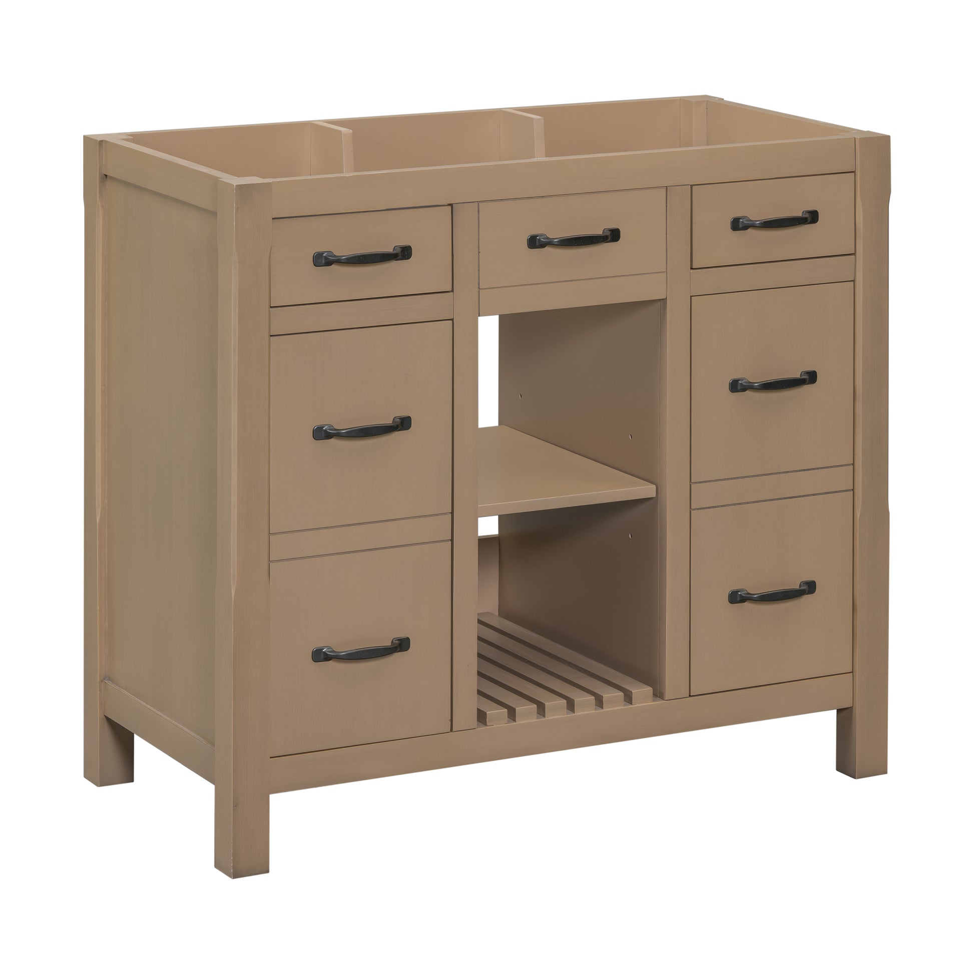 36''Bathroom Vanity Without Sink,Modern Bathroom Storage Cabinet With 2 Drawers And 2 Cabinets,Solid Wood Frame Bathroom Cabinet Not Include Basin 2 Wood 2 2 Adjustable Shelves Bathroom Freestanding Solid Wood Mdf Painted