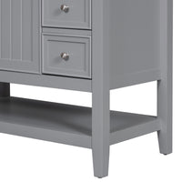 36" Bathroom Vanity With Sink Combo, One Cabinet And Three Drawers, Solid Wood And Mdf Board, Grey Old Sku:Sy999505Aae Grey Solid Wood Mdf