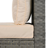 Patio Furniture Set, 6 Piece Outdoor Conversation Set All Weather Wicker Sectional Sofa With Ottoman And Cushions And Small Trays Beige Rattan