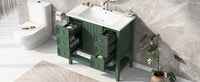 36" Bathroom Vanity With Sink Combo, One Cabinet And Three Drawers, Solid Wood And Mdf Board, Green Old Sku:Sy999505Aag Green Solid Wood Mdf