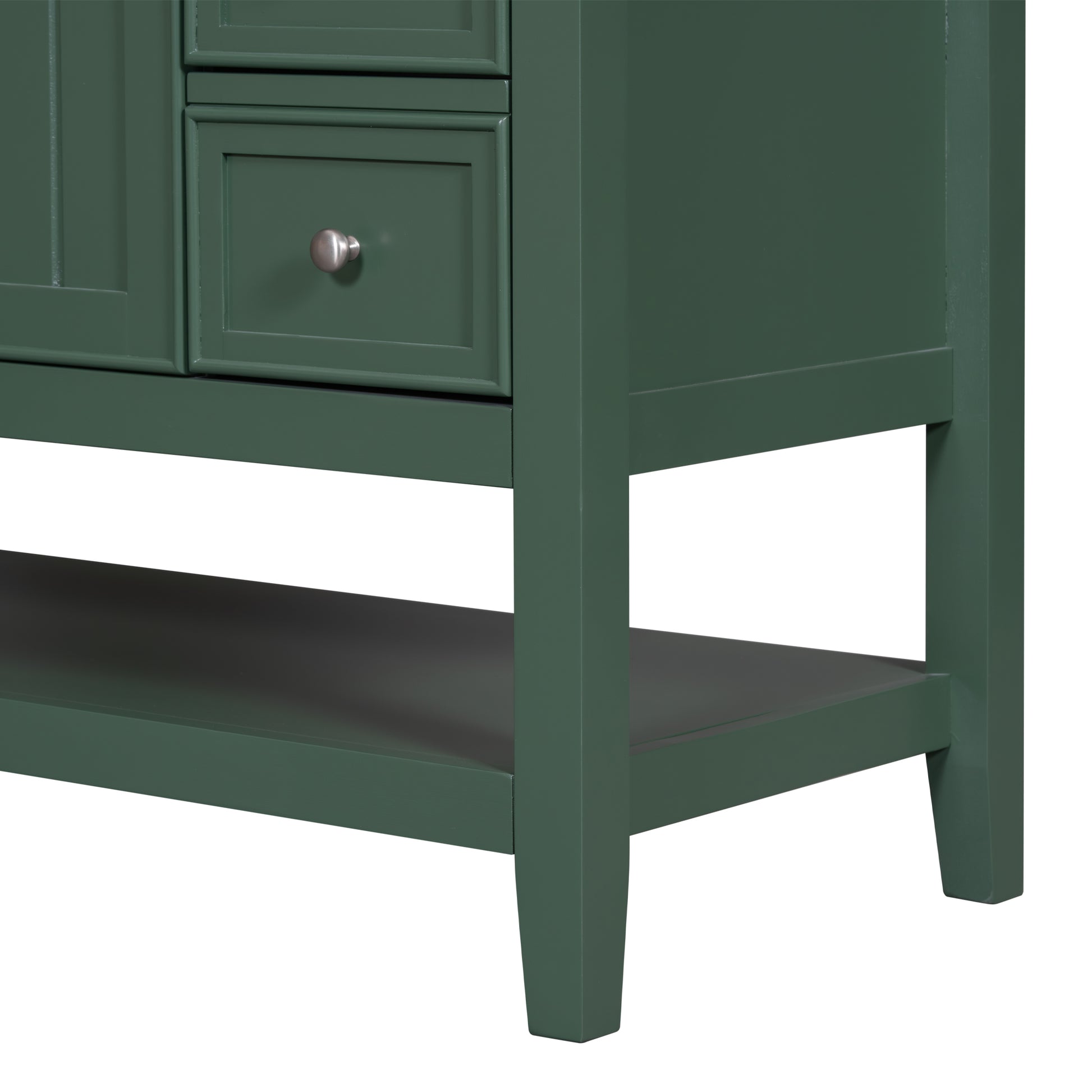 36" Bathroom Vanity With Sink Combo, One Cabinet And Three Drawers, Solid Wood And Mdf Board, Green Old Sku:Sy999505Aag Green Solid Wood Mdf