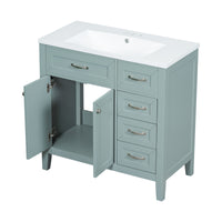 36" Bathroom Vanity With Sink Combo, Green Bathroom Cabinet With Drawers, Solid Frame And Mdf Board Old Sku:Jl000007Aag Green Solid Wood Mdf