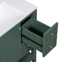 36" Bathroom Vanity With Sink Combo, One Cabinet And Three Drawers, Solid Wood And Mdf Board, Green Old Sku:Sy999505Aag Green Solid Wood Mdf