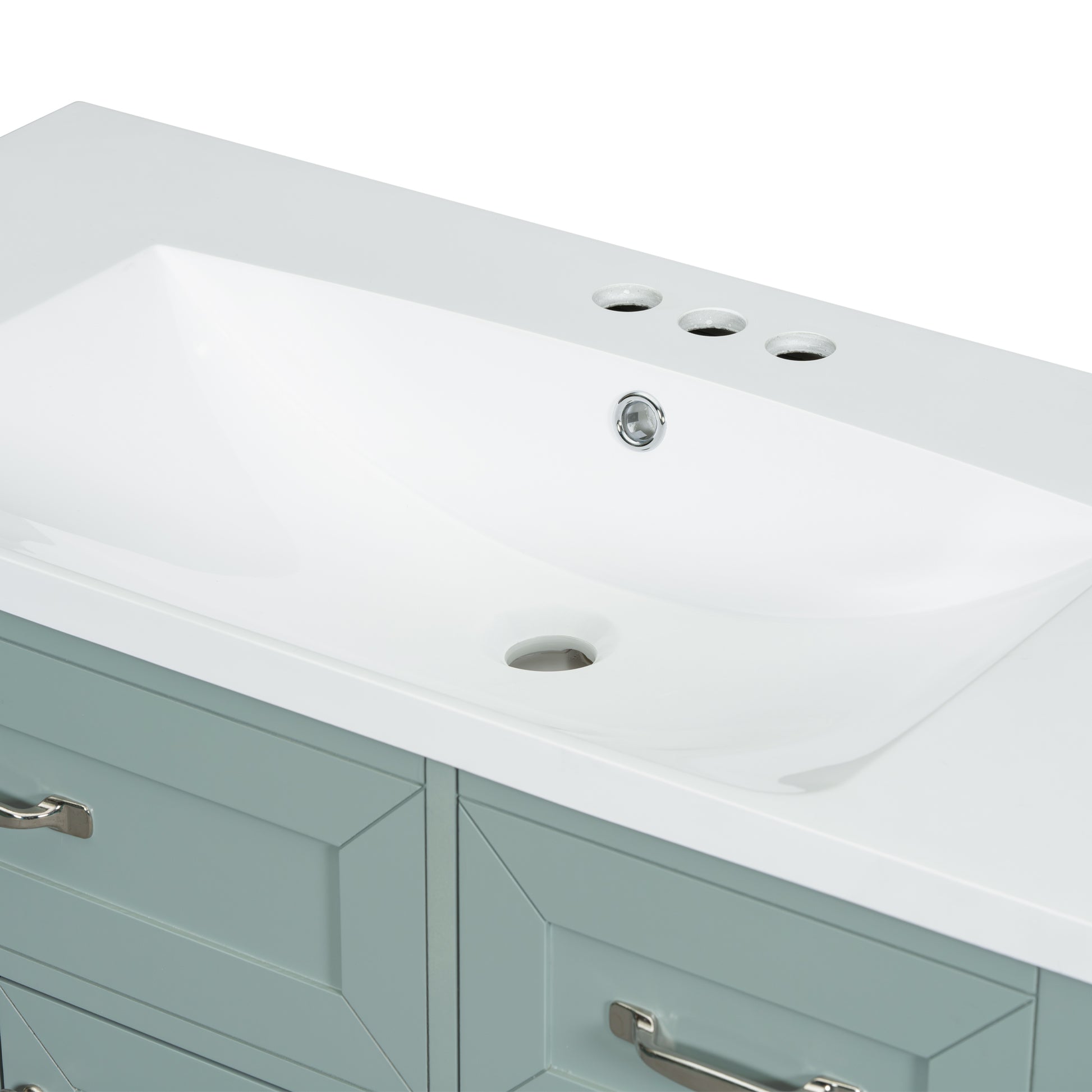 36" Bathroom Vanity With Sink Combo, Green Bathroom Cabinet With Drawers, Solid Frame And Mdf Board Green Solid Wood Mdf