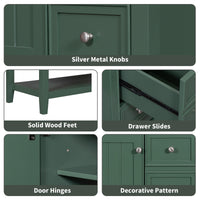 36" Bathroom Vanity With Sink Combo, One Cabinet And Three Drawers, Solid Wood And Mdf Board, Green Old Sku:Sy999505Aag Green Solid Wood Mdf