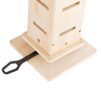 9' Adjustable Height Floor To Ceiling Cat Tree, Multi Level Cat Vertical Cat Condo, Cat Climbing Frame Activity Center With Perching Shelves For Indoor Cats, Natural Natural Wood