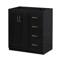 30'' Bathroom Vanity Without Sink,Solid Wood Frame Bathroom Storage Cabinet Only, Freestanding Vanity Set With 3 Drawers& Soft Closing Doors 2 Black 2 1 Adjustable Hinges Bathroom Freestanding Solid Wood Mdf Painted