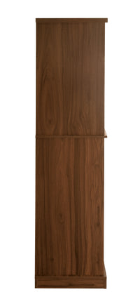 4 Door Cabinet With 1 Drawer, With 4 Adjustable Inner Shelves, Storage Cabinet Walnut Particle Board