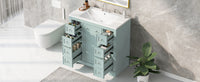 36" Bathroom Vanity With Sink Combo, One Cabinet And Six Drawers, Solid Wood And Mdf Board, Green Green Solid Wood Mdf