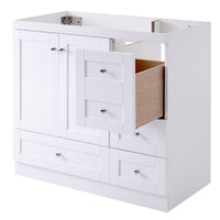 Cabinet Only 36" White Bathroom Vanity Sink Not Included White Mdf