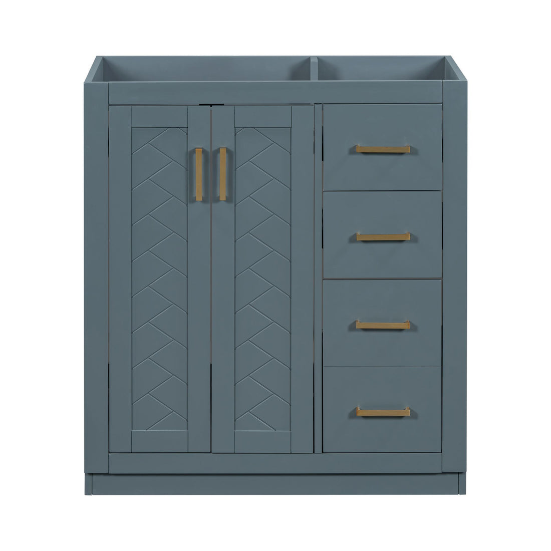 30'' Bathroom Vanity Without Sink,Solid Wood Frame Bathroom Storage Cabinet Only, Freestanding Vanity Set With 3 Drawers& Soft Closing Doors 2 Navy Blue 2 1 Adjustable Hinges Bathroom Freestanding Solid Wood Mdf Painted