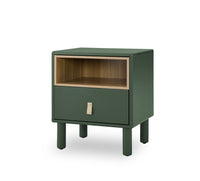 Single Drawer Bedside Table, Modern Style Bedside Table, Wooden Bedside Table, Bedside Table With Drawer, Side Table With Drawer, Compact Bedside Table, Nordic Style Bedside Table Green Solid Wood