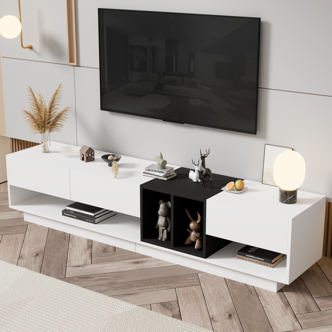 Sleek And Stylish Tv Stand With Perfect Storage -