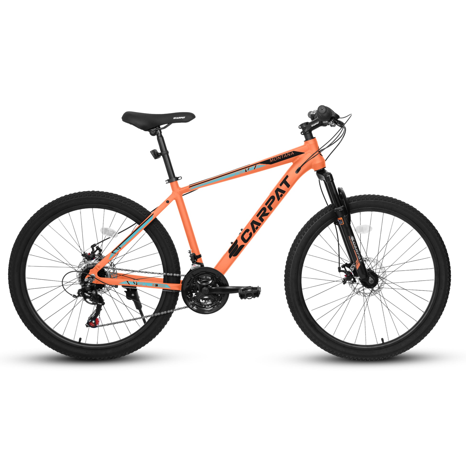 A26322 26 Inch Mountain Bike Adult Aluminum Frame Shock Absorbing Front Fork Bike 21 Speed Disc Brake Mountain Bike Orange Aluminium