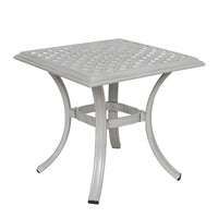 22 Inch Outdoor Standard End Table, Ashen Wheat Wheat Aluminium