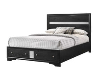 Matrix Traditional Style Full 5Pc Storage Bedroom Set Made With Wood In Black Box Spring Not Required Full Black Wood 5 Piece Set Bedroom Bed Included,Chest Included,Dresser Included,Mirror Included,Nightstand Included Traditional Solid Wood Mdf Wood