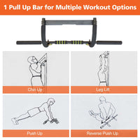 Wall Mounted Pull Up Bar Exercise Chin Bar Portable Dip Bars For Indoors Home Gym Black Iron