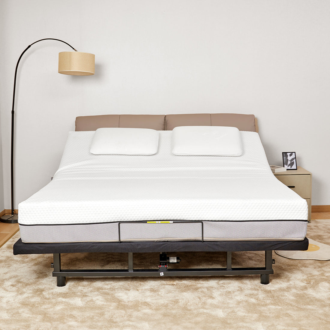 Adjustable Bed Base Frame Queen Bed Frame With Head And Foot Incline Wireless Remote Zero Gravity Quiet Motor Black Queen Queen Antique Black Bedroom Adjustable Bedbase Steel