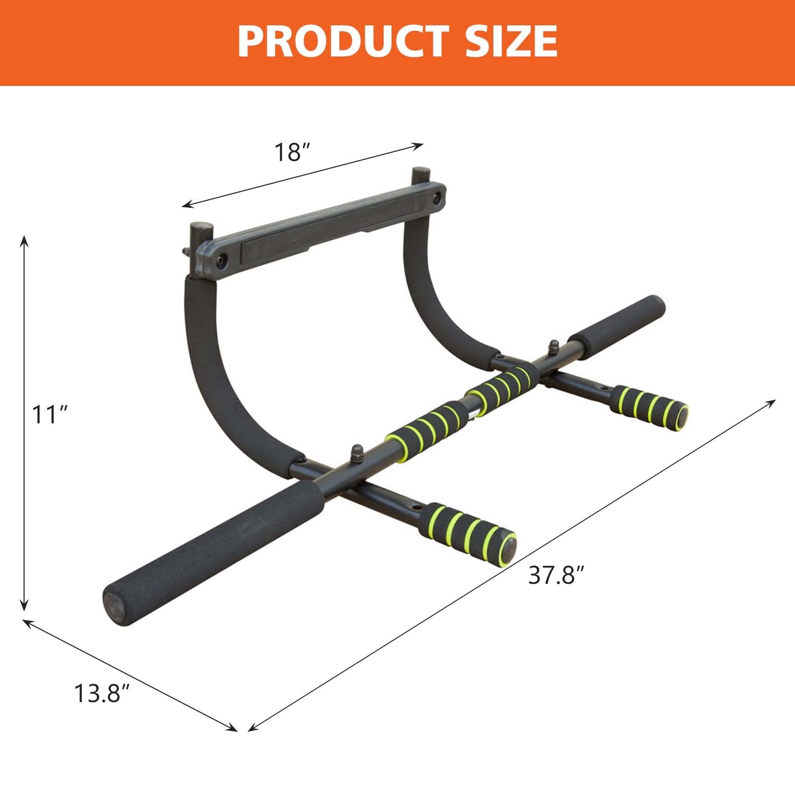 Wall Mounted Pull Up Bar Exercise Chin Bar Portable Dip Bars For Indoors Home Gym Black Iron