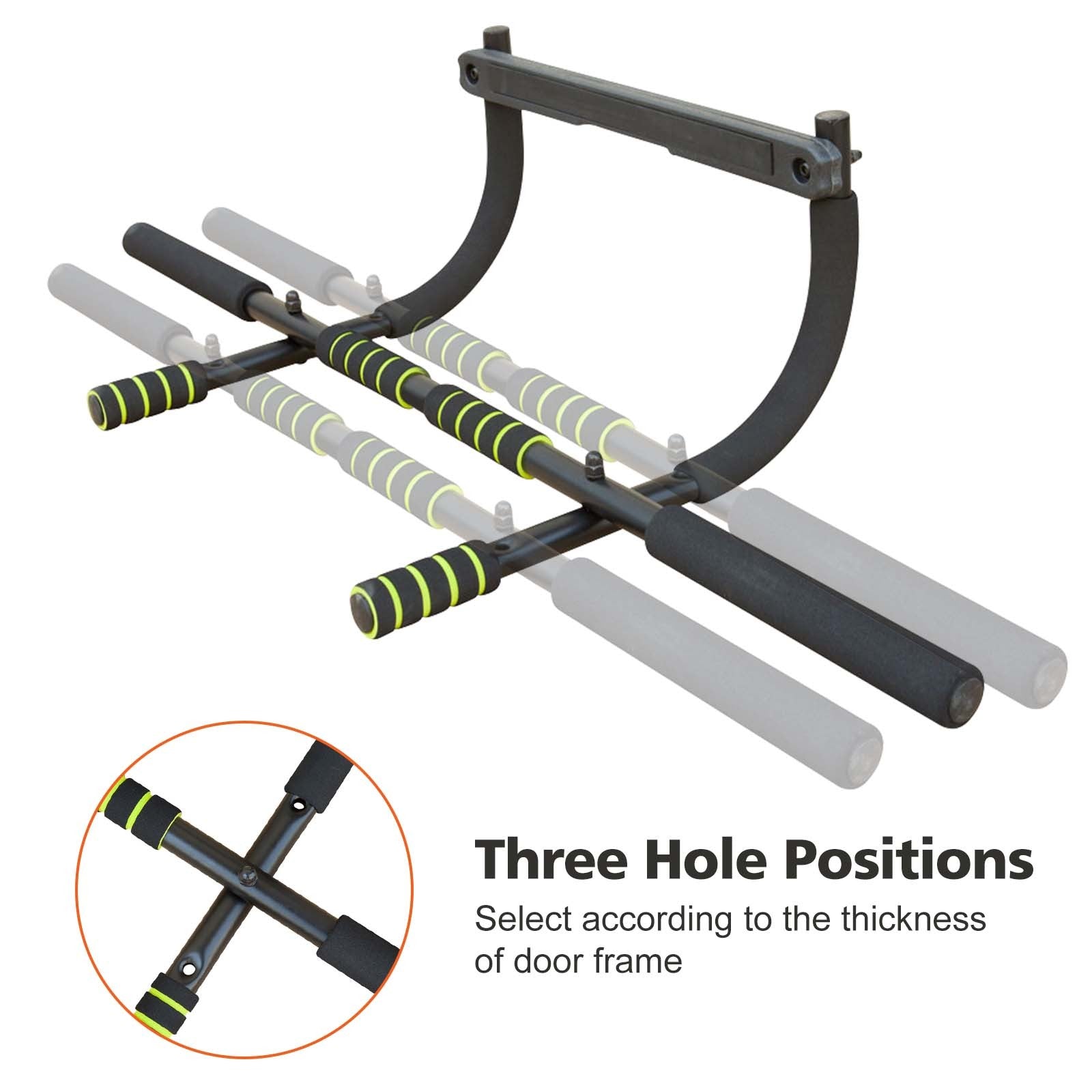 Wall Mounted Pull Up Bar Exercise Chin Bar Portable Dip Bars For Indoors Home Gym Black Iron