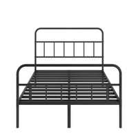 Metal Platform Bed Frame With Headboard, Sturdy Metal Frame, No Box Spring Needed Full Full Black Iron