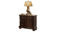 Traditional Style 3 Drawer Nightstand Made With Wood In Dark Walnut Dark Brown 2 Drawers Bedside Cabinet Traditional Drawers Solid Wood Mdf Wood