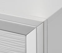 Contemporary Modern Look 2 Drawer Nightstand End Table White Finish Two Storage Drawers Round Knobs Bedroom Living Room Wooden Furniture White Wood