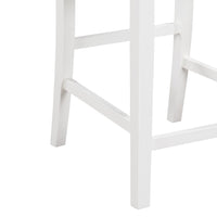 Graham Set Of 2 White Finish Upholstered Seat 20" Counter Height Chair White Wood Fabric