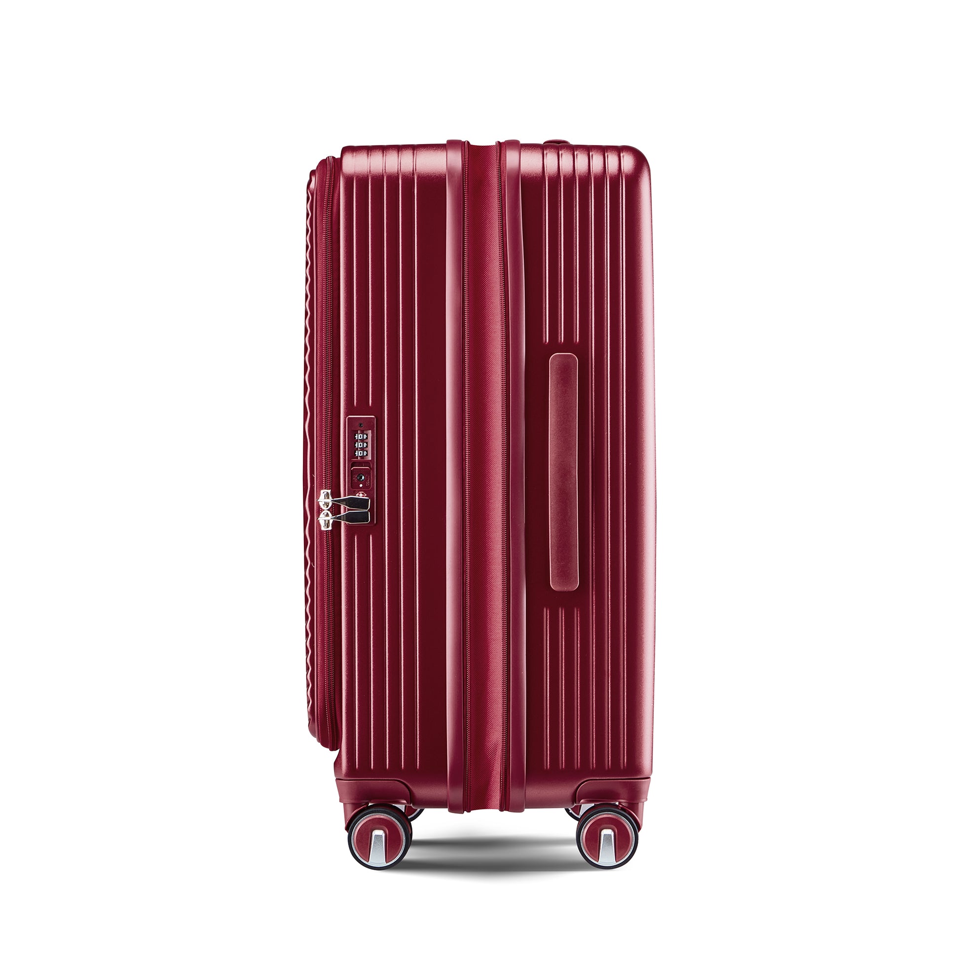 Luggage Sets 3 Piece 20 24 28 , Expandable Carry On Luggage With Tsa Lock Airline Approved, 100% Pc Hard Shell And Lightweight Suitcase With Front Pocket And Spinner Wheels Wine Red Pc