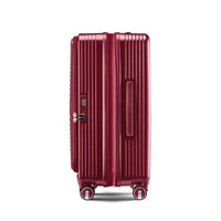 Luggage Sets 3 Piece 20 24 28 , Expandable Carry On Luggage With Tsa Lock Airline Approved, 100% Pc Hard Shell And Lightweight Suitcase With Front Pocket And Spinner Wheels Wine Red Pc