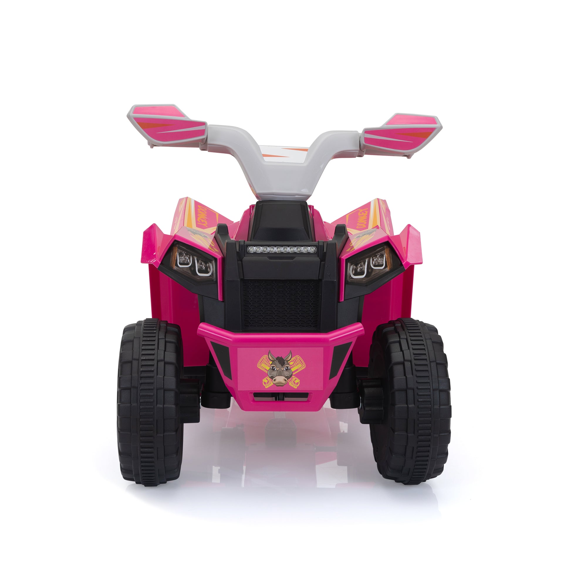 6V Kids Electric Atv, Toddler Ride On Car With Trailer, Music, Bluetooth And Power Display For Boys And Girls, Rosy Rose Polypropylene