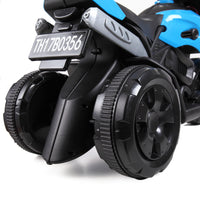 6V Kids Ride On Motorcycle With Headlights, Battery Powered 3 Wheel Bicycle Blue Blue Polypropylene