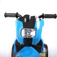 6V Kids Ride On Motorcycle With Headlights, Battery Powered 3 Wheel Bicycle Blue Blue Polypropylene