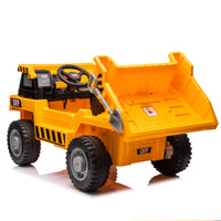 Ride On Dump Truck, 12V Ride On Car With Parents Control, Electric Dump Bed And Extra Shovel,Phone Stand,Three Point Seat Belt,Easy Installation,Age 3 ,Mp3,Music,Bluetooth,Usb,Story Yellow Polypropylene