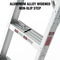 Aluminum Attic Ladder 350 Pound Capacity 22 1 2" X 54" Opening 7 10Ft Ceiling Metallic Grey Aluminium Alloy