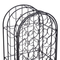 Homcom 35 Bottle Wrought Iron Wine Rack Cabinet With Lock Black Black Iron